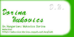 dorina wukovics business card